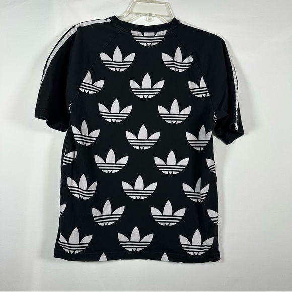 ADIDAS Black Short Sleeve Tee with Stripes Mens Small - Picture 5 of 8